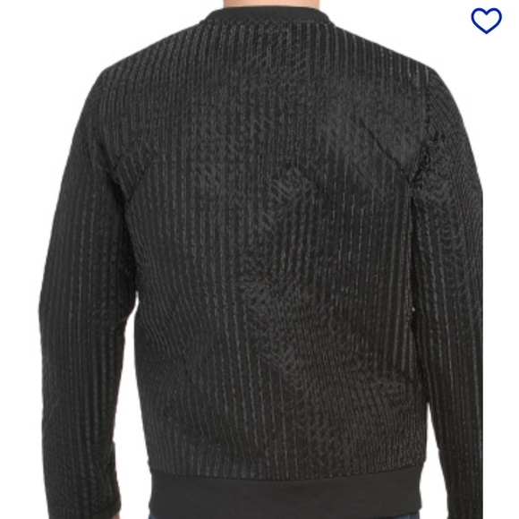 Karl Lagerfeld Men's Black Quilted Shiny Bomber Jacket NWT sz Medium $298 - Picture 6 of 6